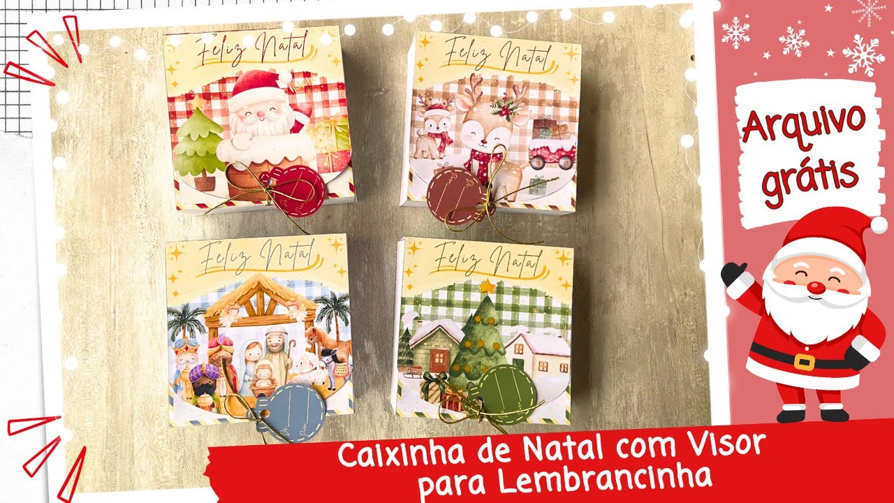 Caixinha de Natal com Visor para Lembrancinha