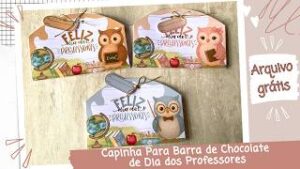 Capinha para Barra de Chocolate de Dia dos Professores